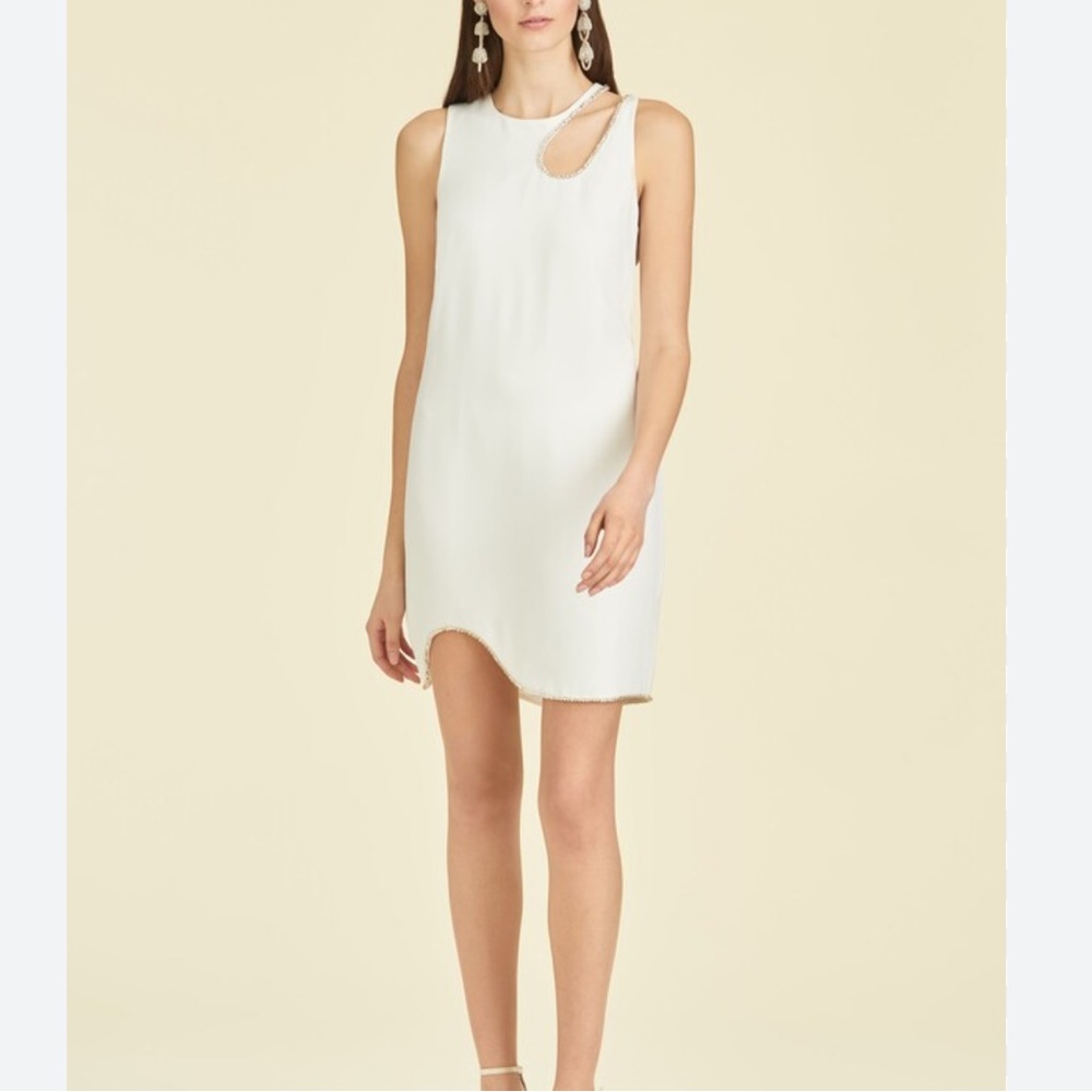 Sachin + Babi Cream Mini Dress with Cutout Detail